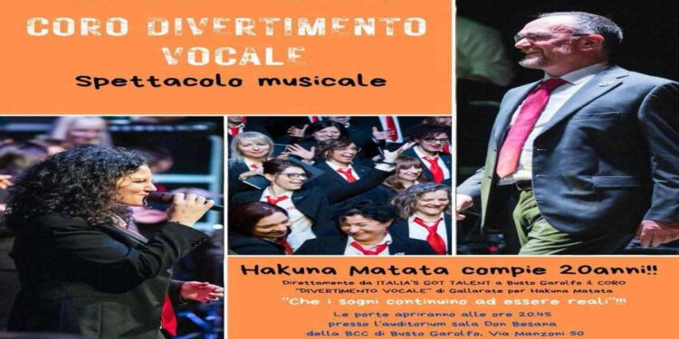 Da Italia’s Got Talent a Busto Garolfo sabato 22 marzo per un concerto benefico per celebrare i 20 anni di Hakuna Matata