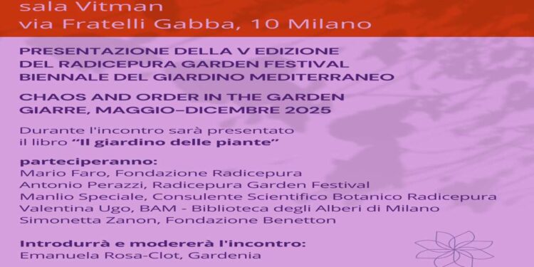 RADICEPURA GARDEN FESTIVAL | Presentazione V edizione e libro “Il giardino delle piante” – Milano, Orto Botanico di Brera, 27 marzo ore 11