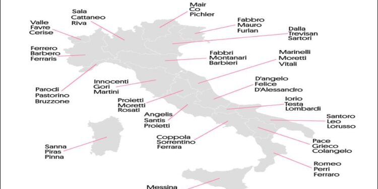 Non solo Rossi e Bianchi, ecco i cognomi che rappresentano l’Italia