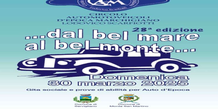 DOMENICA 30 MARZO “DAL BEL MARE AL BEL MONTE” PER AUTO D’EPOCA, CON L’ORGANIZZAZIONE DEL CAEM/SCARFIOTTI