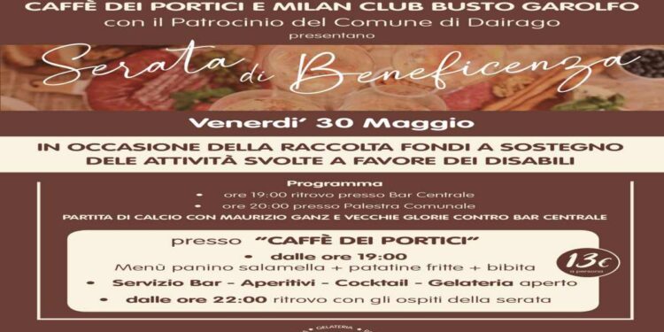 A Dairago una serata di calcio e solidarietà per i ragazzi disabili: Ganz e le vecchie glorie in campo per la GPU