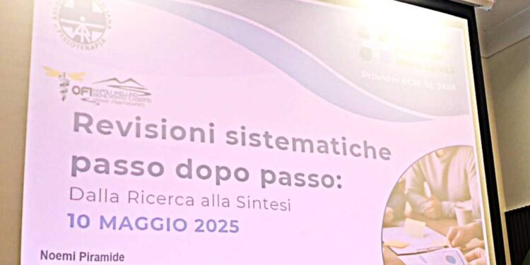 PRESSO L’ORDINE DEI FISIOTERAPISTI DI NAPOLI TENUTOSI IL CORSO SULLE REVISIONI SISTEMATICHE