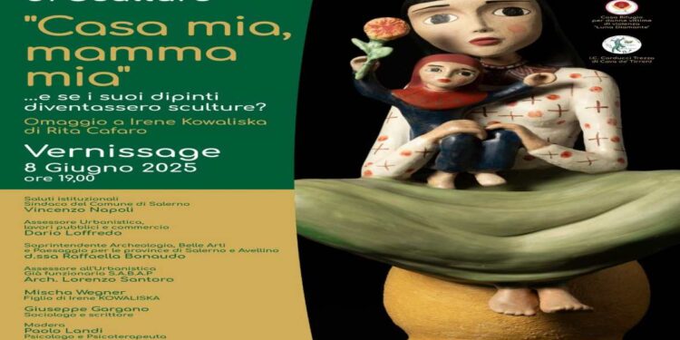 A SALERNO”CASA MIA, MAMMA MIA”: CON RITA CAFARO “PRENDONO VITA “ I DISEGNI DI IRENE KOWALISKA
