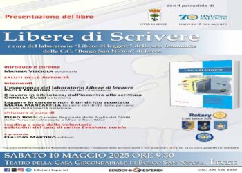 “Libere di scrivere” da sabato 10 maggio