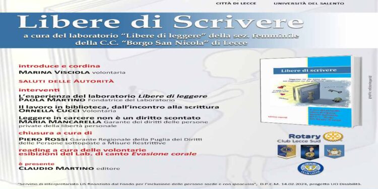 “Libere di scrivere” da sabato 10 maggio