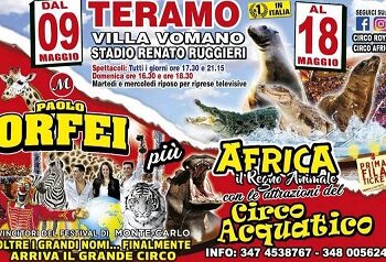 A Teramo lo show di successo del Circo Paolo Orfei, “Africa, Il Regno Animale”