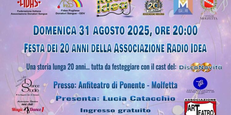 Molfetta in Festa: Radio Idea Celebra 20 Anni di Musica e Cultura all’Anfiteatro di Ponente