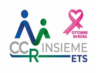 Un fiocco rosa nel logo a promemoria di prevenzione oncologica e salute