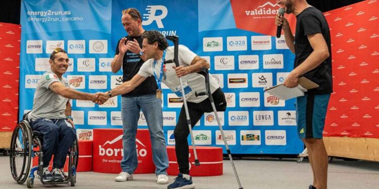 L’ATLETA PARALIMPICO GIANNI SASSO EROE SPORTIVO ALLA MARATONA DI “ENERGY2RUN CANCANO” SULLO STELVIO
