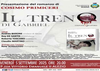 “Il treno di Gabriel” a Alezio la presentazione del noir di Cosimo Primiceri