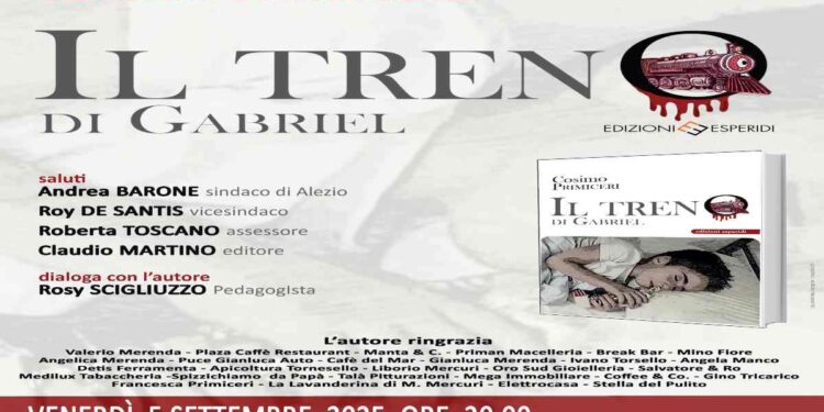 “Il treno di Gabriel” a Alezio la presentazione del noir di Cosimo Primiceri