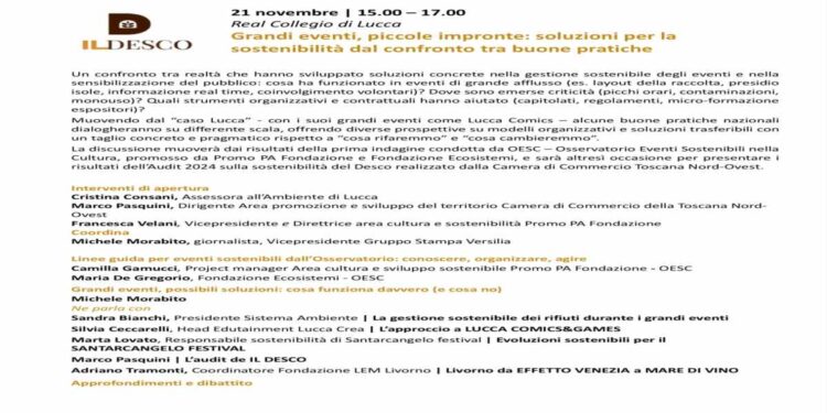 “Grandi eventi, piccole impronte: a Il Desco una tavola rotonda sulla sostenibilità degli eventi culturali”.