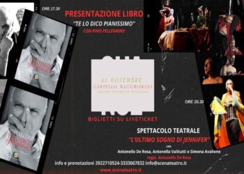 Al Castello Macchiaroli di Teggiano in scena “L’ultimo sogno di Jennifer” di Antonello De Rosa. Doppio evento il 21 novembre 2025, con l’inaugurazione di ScenaTeatroLibri