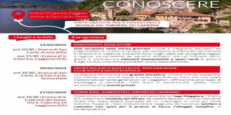 Lago Maggiore: San Carlone ed Eremo di Santa Caterina aprono per delle visite gratuite per il mondo della scuola, del turismo e dei cammini