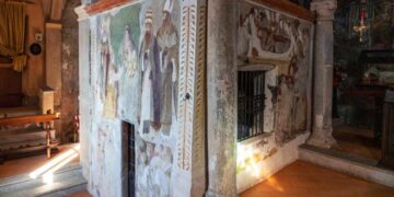 Apre il saccello dell’Eremo di Santa Caterina del Sasso in occasione dei progetti di ricerca sugli affreschi in corso