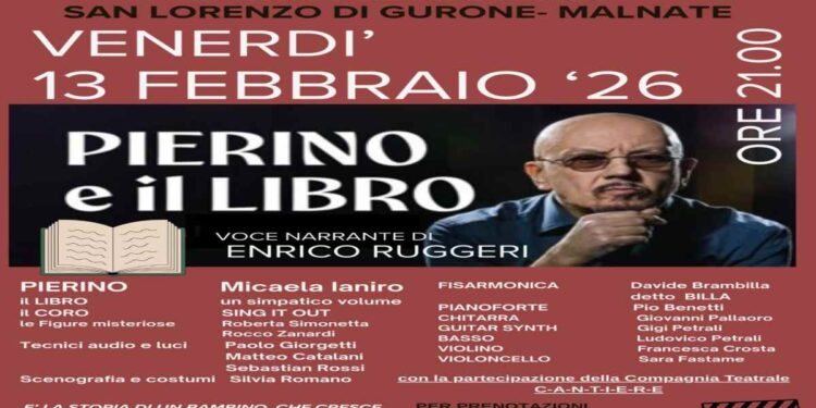 A sostegno della scuola materna di Malnate va in scena Pierino e il Libro a con la voce narrante di Enrico Ruggeri il 13 febbraio