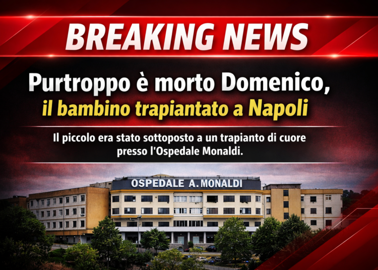 Napoli in lutto: morto Domenico, il bambino trapiantato di cuore due mesi fa