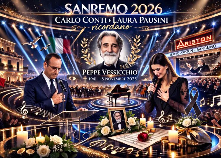 Sanremo 2026, l’omaggio commosso a Peppe Vessicchio: Carlo Conti e Laura Pausini ricordano il Maestro