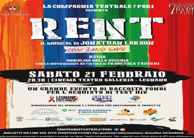 RENT, il musical benefico che unisce spettacolo e prevenzione a Legnano il 21 febbraio