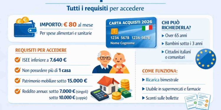 Carta Acquisti 2026: tutti i requisiti per accedere e come funziona