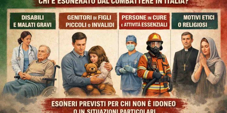 In caso di guerra, chi è esonerato dal combattere in Italia? Tutte le categorie protette dalla legge