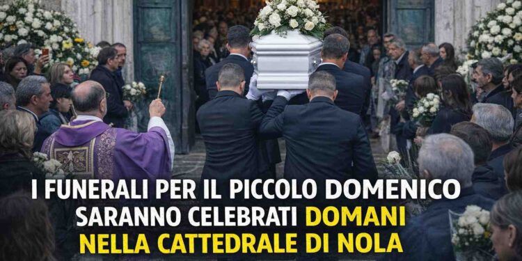 Nola si prepara all’ultimo saluto: domani i funerali del piccolo Domenico in Cattedrale
