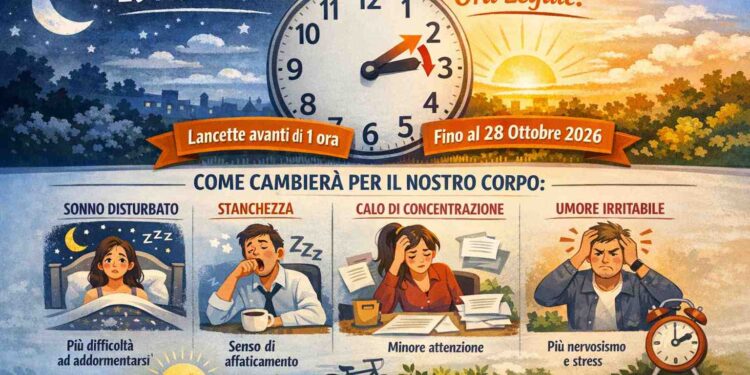 Torna l’ora legale: nella notte tra il 28 e il 29 marzo lancette avanti di un’ora