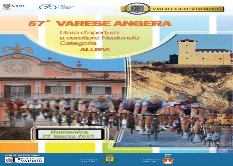 Cinquantasettesima Varese – Angera: parte il circuito ciclistico con 150 giovani atleti domenica 22 marzo