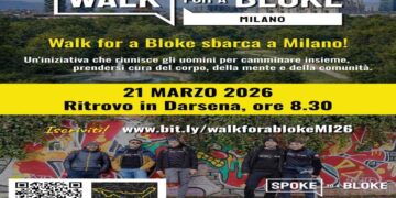 Camminata solidale di 25 km a Milano per la salute mentale maschile il 21 marzo 2026, “Walk for a Bloke”