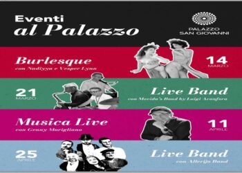 EVENTI AL PALAZZO S. GIOVANNI :Il 21 Marzo Live Band con” Morida’s Band by Luigi Acanfora “