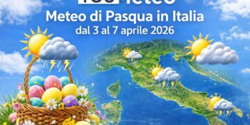 Meteo di Pasqua 2026: Italia divisa tra piogge e schiarite dal 3 al 7 aprile