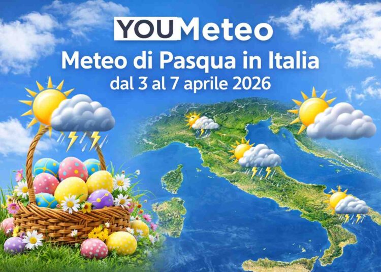 Meteo di Pasqua 2026: Italia divisa tra piogge e schiarite dal 3 al 7 aprile