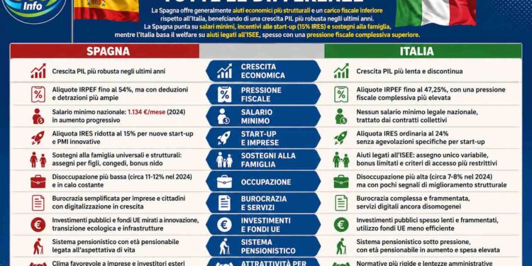 Spagna vs Italia: modelli economici a confronto tra crescita, tasse e welfare