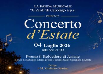 Concerto d’estate al tramonto sabato 4 luglio al Belvedere di Azzate della Banda di Capolago