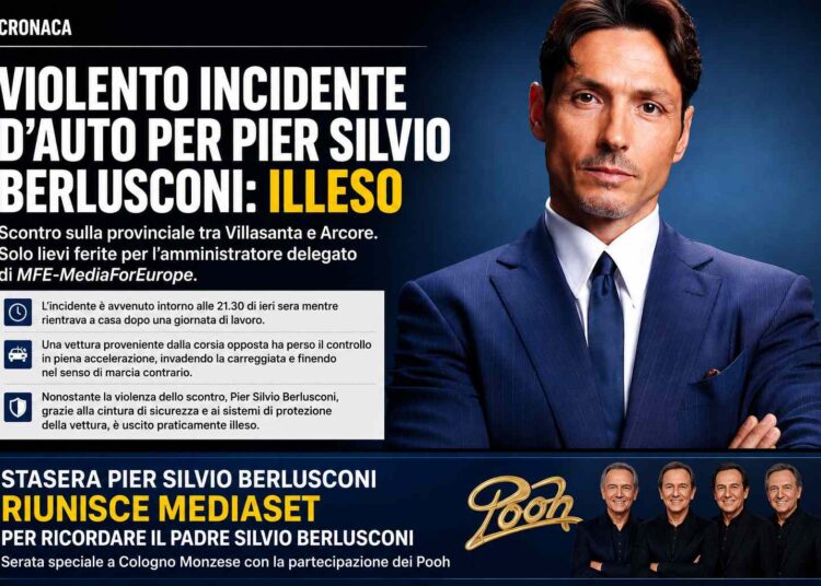 Paura per Pier Silvio Berlusconi: coinvolto in un violento incidente, ma esce illeso dallo scontro