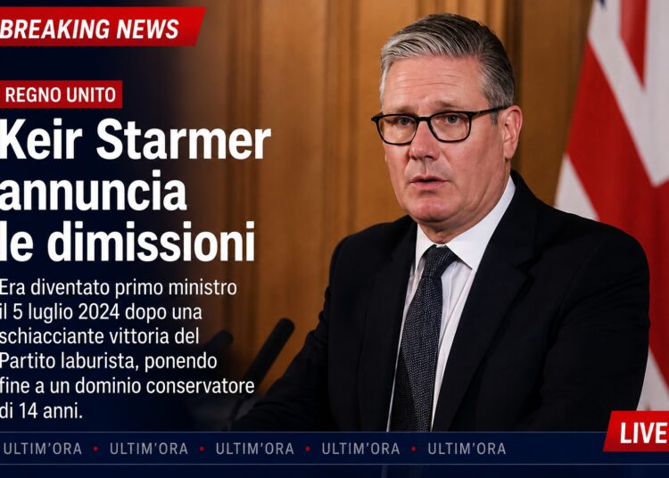 Terremoto a Downing Street: Keir Starmer annuncia le dimissioni. “Ho ereditato un partito fallito”