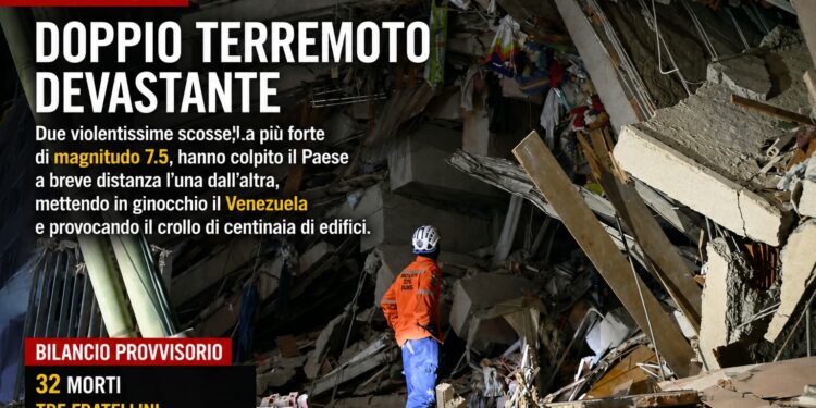 Venezuela in ginocchio dopo il doppio terremoto: almeno 32 morti e centinaia di edifici crollati