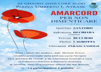 “AMARCORD PER NON DIMENTICARE”! ad Atrani il 22 giugno