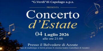 Concerto d’estate al tramonto sabato 4 luglio al Belvedere di Azzate della Banda di Capolago