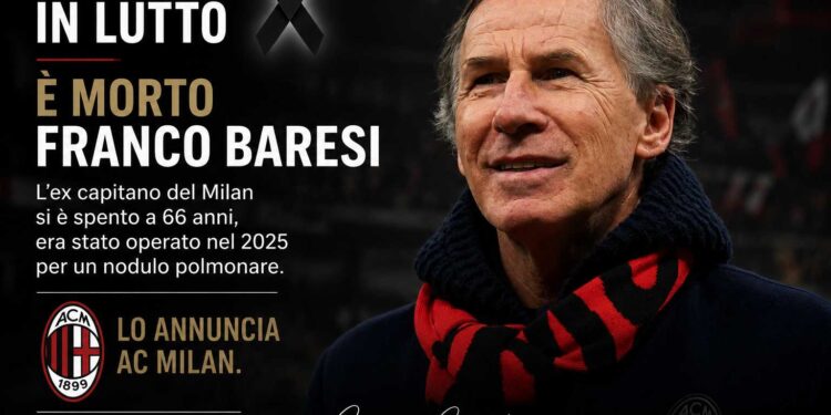 Addio a Franco Baresi, il Milan e il calcio piangono una leggenda