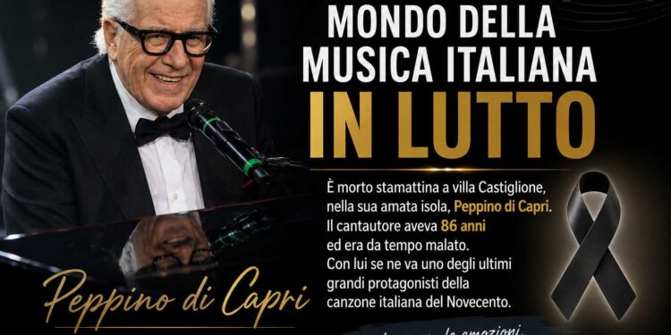 Addio a Peppino di Capri: si spegne a 86 anni una leggenda della musica italiana