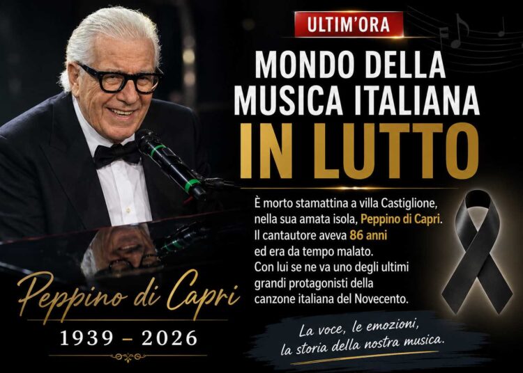 Addio a Peppino di Capri: si spegne a 86 anni una leggenda della musica italiana