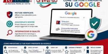 Scegli Tgyou24.it e UniversoInformatico24.it tra le tue fonti preferite su Google