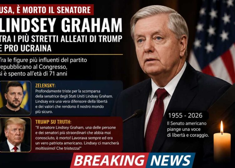 Usa, morto il senatore Lindsey Graham: aveva 71 anni. Trump e Zelensky lo ricordano con commozione