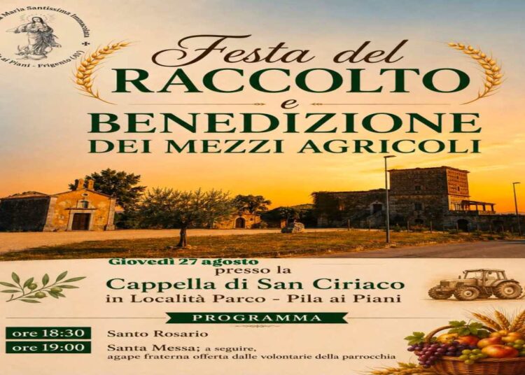 Pila ai Piani, torna la Festa del Raccolto: benedizione dei mezzi agricoli a San Ciriaco