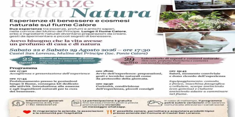 “Essenze della Natura”: benessere, tradizione e natura di scena al Mulino del Principe di Castel San Lorenzo