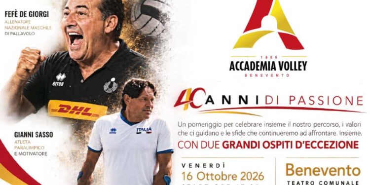 40 anni di passione: l’Accademia Volley celebra la sua storia al Teatro Comunale di Benevento