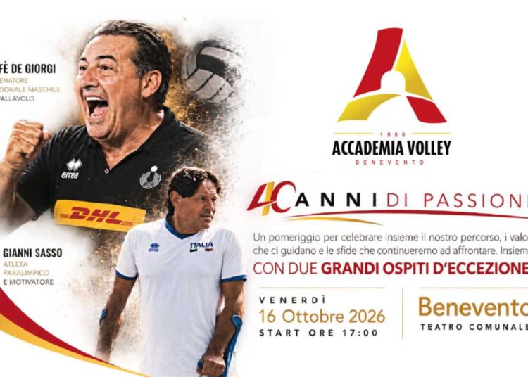 40 anni di passione: l’Accademia Volley celebra la sua storia al Teatro Comunale di Benevento