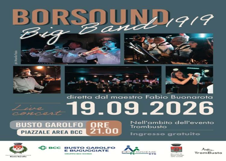 Swing e atmosfere da grande orchestra a Busto Garolfo: la BigBand Borsound1919 apre TromBusto la sera di sabato 19 settembre