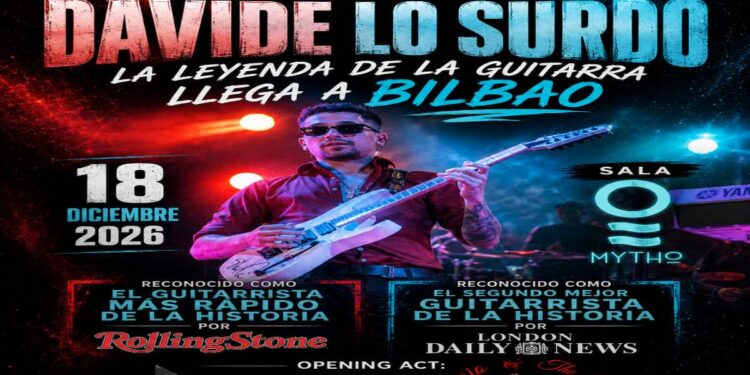 Davide Lo Surdo, la leggenda della chitarra il 18 dicembre in Spagna